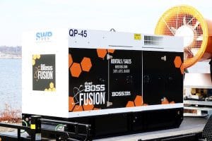 The system’s gen set is powered by a heavy-duty 4-cycle diesel engine.