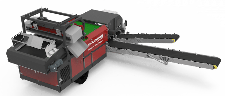 Mobile magnet system separates both ferrous and non-ferrous metals