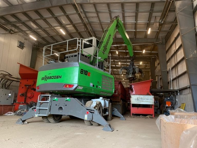 Multi-tasking Sennebogen 818 Does Double Duty for New Motor-Breaking Facility at John Zubick Limited