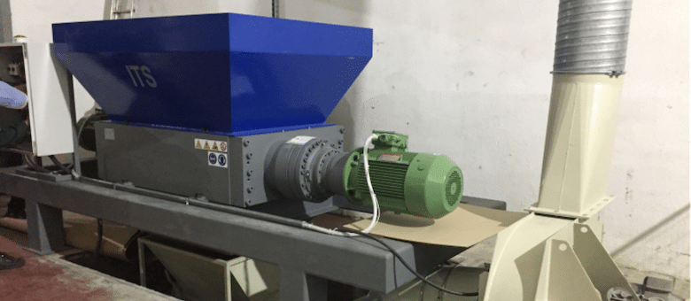 ITS Shredder installed in Cardboard Production Facility