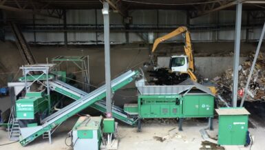Stationary Plant for Processing Waste Wood