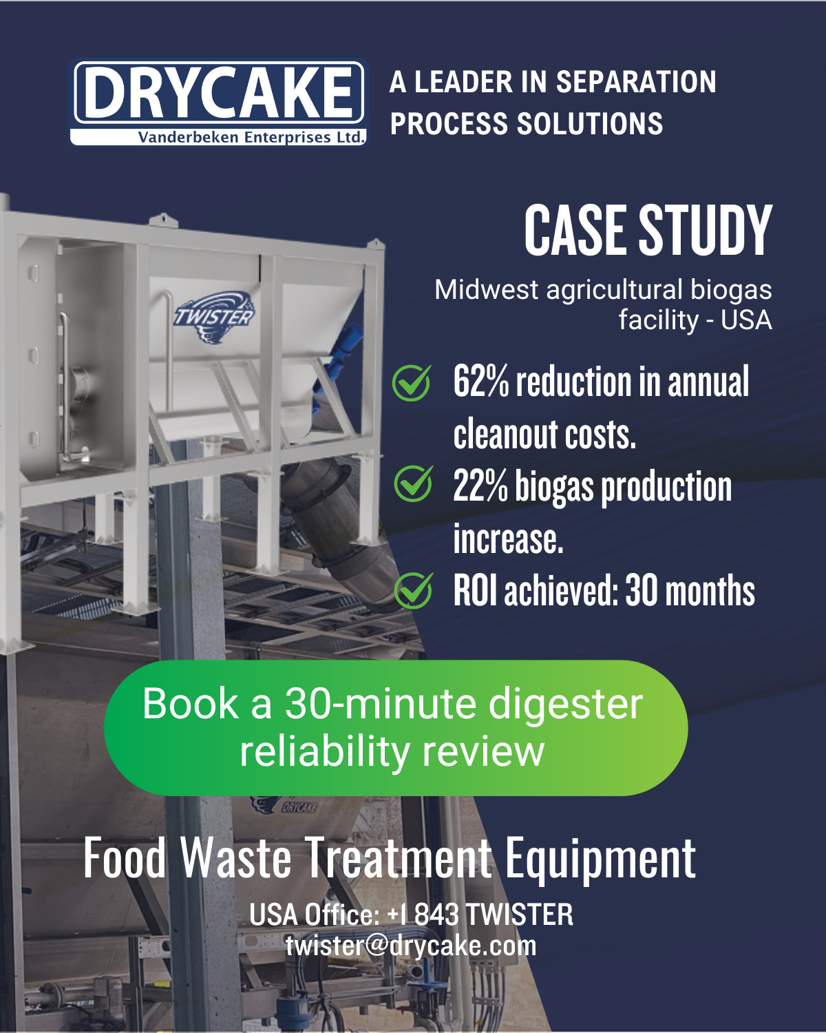 How One Biogas Plant Cut Digester Cleanout Costs by 62% and Increased Gas Output by 22% 