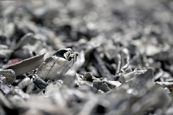 Clean wrought aluminium fraction ready for further processing