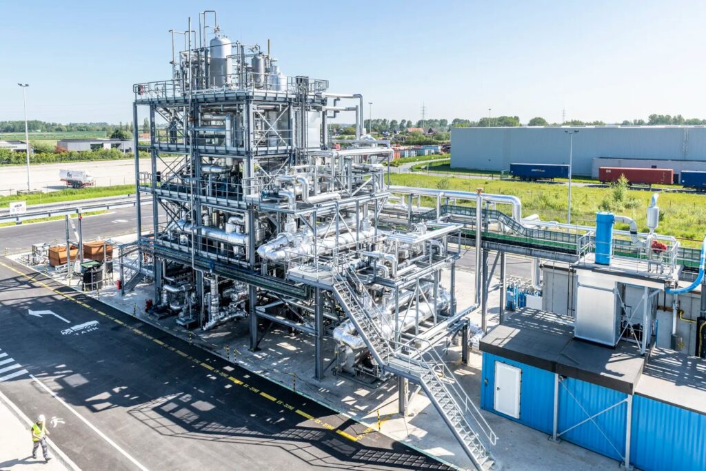 BlueAlp chemical recycling plant in Oostende where diaper plastics are converted into pyrolysis oil