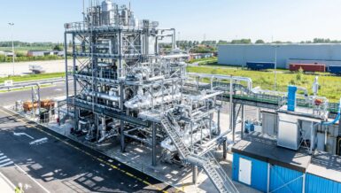 BlueAlp chemical recycling plant in Oostende where diaper plastics are converted into pyrolysis oil