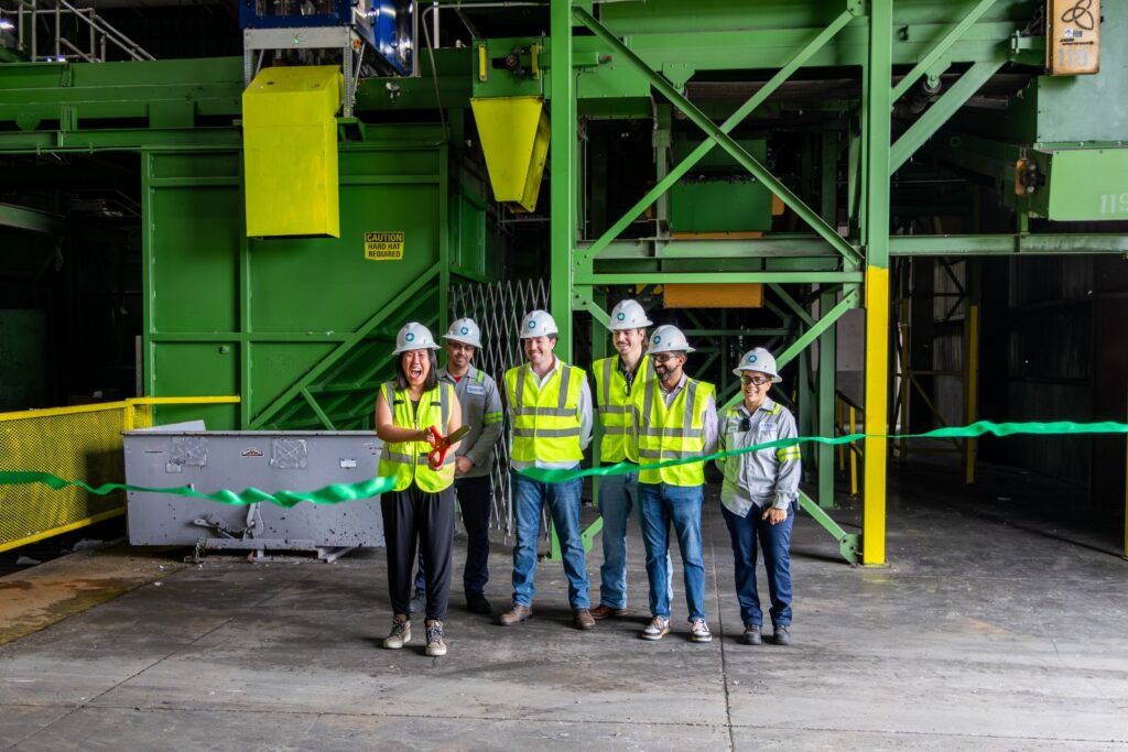 Ribbon-cutting ceremony for the Glacier AI-powered recycling robot at the Circular Services materials recovery facility in Sarasota