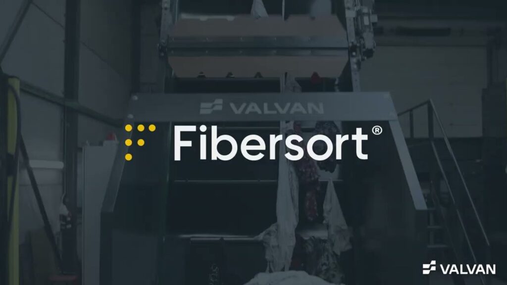 Fibersort textile sorting machine by Valvan with the Fibersort logo in front of the sorting unit